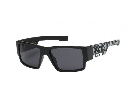 Locs Black Frame with Skull Print Tough Guy's Sunglasses 91085