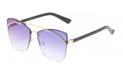 Rhinestone Semi Rimless Frame Shades rs1982