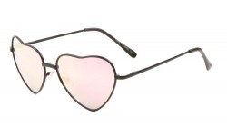 Metallic Heart Frame Sunglasses M10054