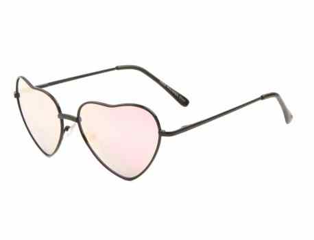 Metallic Heart Frame Sunglasses M10054