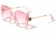 KLEO Rimless Sides Studded Rivet Fashion Butterfly Wholesale Sunglasses lh-p4066