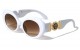 Lion Head Coin Logo Oval Sunglasses lh-p4087