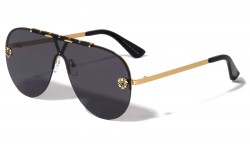 Lion Head Rimless One-Piece Aviator lh-m7825