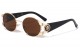 Lion Head Stripes Hinge Oval Sunglasses lh-m7832