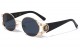 Lion Head Stripes Hinge Oval Sunglasses lh-m7832