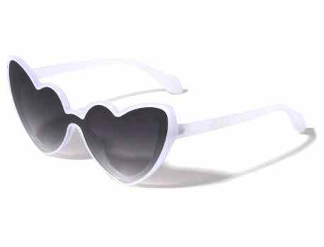 Plastic One Piece Shield Lens Heart Frame p1019