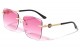 Kleo Diamond Edge Rimless Lens Sunglasses lh-m7835