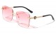 Kleo Diamond Edge Rimless Lens Sunglasses lh-m7835