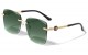 Kleo Diamond Edge Rimless Lens Sunglasses lh-m7835