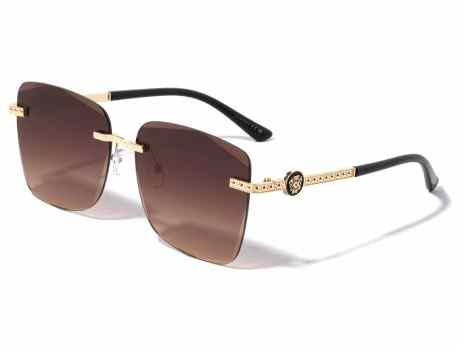 Kleo Diamond Edge Rimless Lens Sunglasses lh-m7835