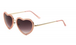 Metallic Heart Smoke Lense Shades m10357-heart