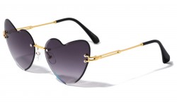Heart Rimless Beveled Sunglasses m10833