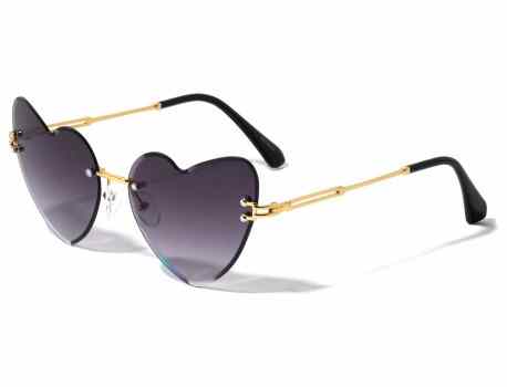 Heart Rimless Beveled Sunglasses m10833
