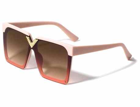 Oversized Flat Top Semi Rimless Shades p6667