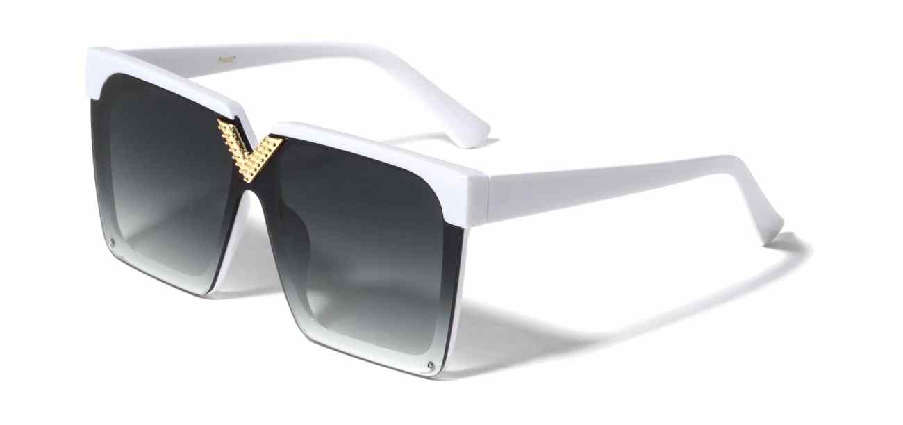 Flat top online rimless sunglasses