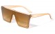 Flat Top One Piece Metal Accent Sunglasses p6481
