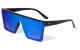 Flat Top One Piece Metal Accent Sunglasses p6481