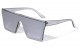 Flat Top One Piece Metal Accent Sunglasses p6481