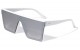 Flat Top One Piece Metal Accent Sunglasses p6481