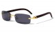 Rimless Super Dark Lens Wood Pattern m4001-sd