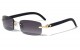 Rimless Super Dark Lens Wood Pattern m4001-sd