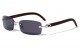 Rimless Super Dark Lens Wood Pattern m4001-sd