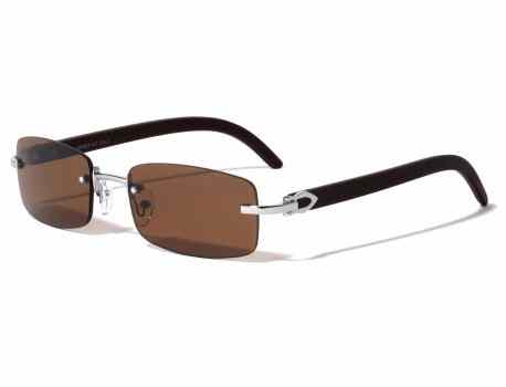 Rimless Super Dark Lens Wood Pattern m4001-sd