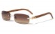 Rimless Super Dark Lens Wood Pattern m4001-sd