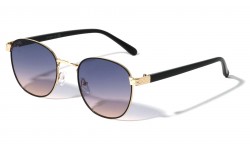 Engraved Hinge Retro Round Sunglasses m10940