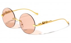 Rimless Round Jaguar Temple Shades m4046