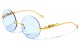 Rimless Round Jaguar Temple Shades m4046