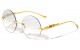 Rimless Round Jaguar Temple Shades m4046