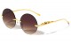 Rimless Round Jaguar Temple Shades m4046