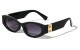 Thick Temple Oval Frame Sunglasses p1029