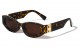 Thick Temple Oval Frame Sunglasses p1029