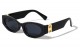 Thick Temple Oval Frame Sunglasses p1029