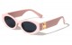 Thick Temple Oval Frame Sunglasses p1029