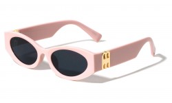 Thick Temple Oval Frame Sunglasses p1029