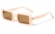 Wide Retro Thick Frame Rectangle Sunglasses p6651