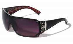 Rhinestone One Piece Shield Sunglasses rh-3091-lh