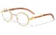 Rhinestone Wood Pattern Clear Lens Frame rh-7069-clr