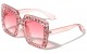 Rhinestone Butterfly Square Frame rh-3198