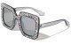 Rhinestone Butterfly Square Frame rh-3198