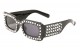 Pearl Rhinestone Rectangle Sunglasses rh-3228