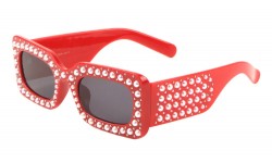 Pearl Rhinestone Rectangle Sunglasses rh-3228
