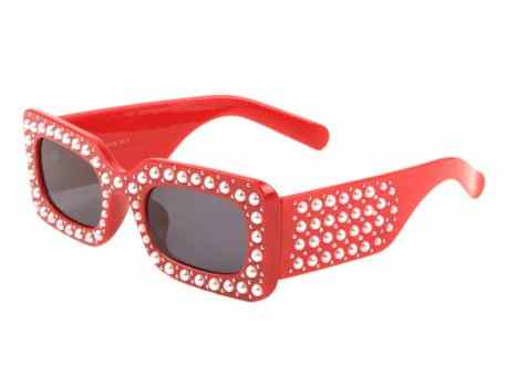 Pearl Rhinestone Rectangle Sunglasses rh-3228