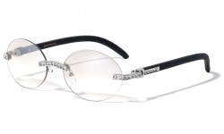 Rhinestone Rimless Eyewear m4043-rh-clr