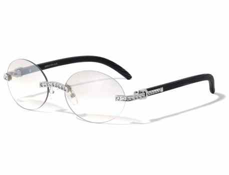 Rhinestone Rimless Eyewear m4043-rh-clr