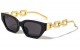 Large Chain Temple Angular Cat Eye p30426