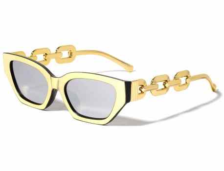 Large Chain Temple Angular Cat Eye p30426